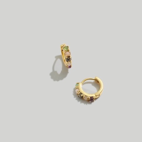 Madewell Jewelry - New Madewell Stone Collection Inlaid Huggie Hoop Earrings